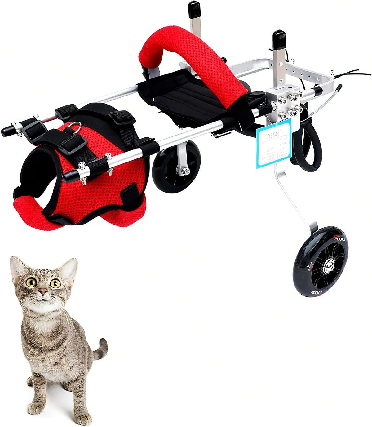 cat wheelchair adjustable 2 wheels pet wheelchair lightweight, main product view