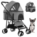 bestpet | 4-wheel foldable pet stroller | grey, main product view