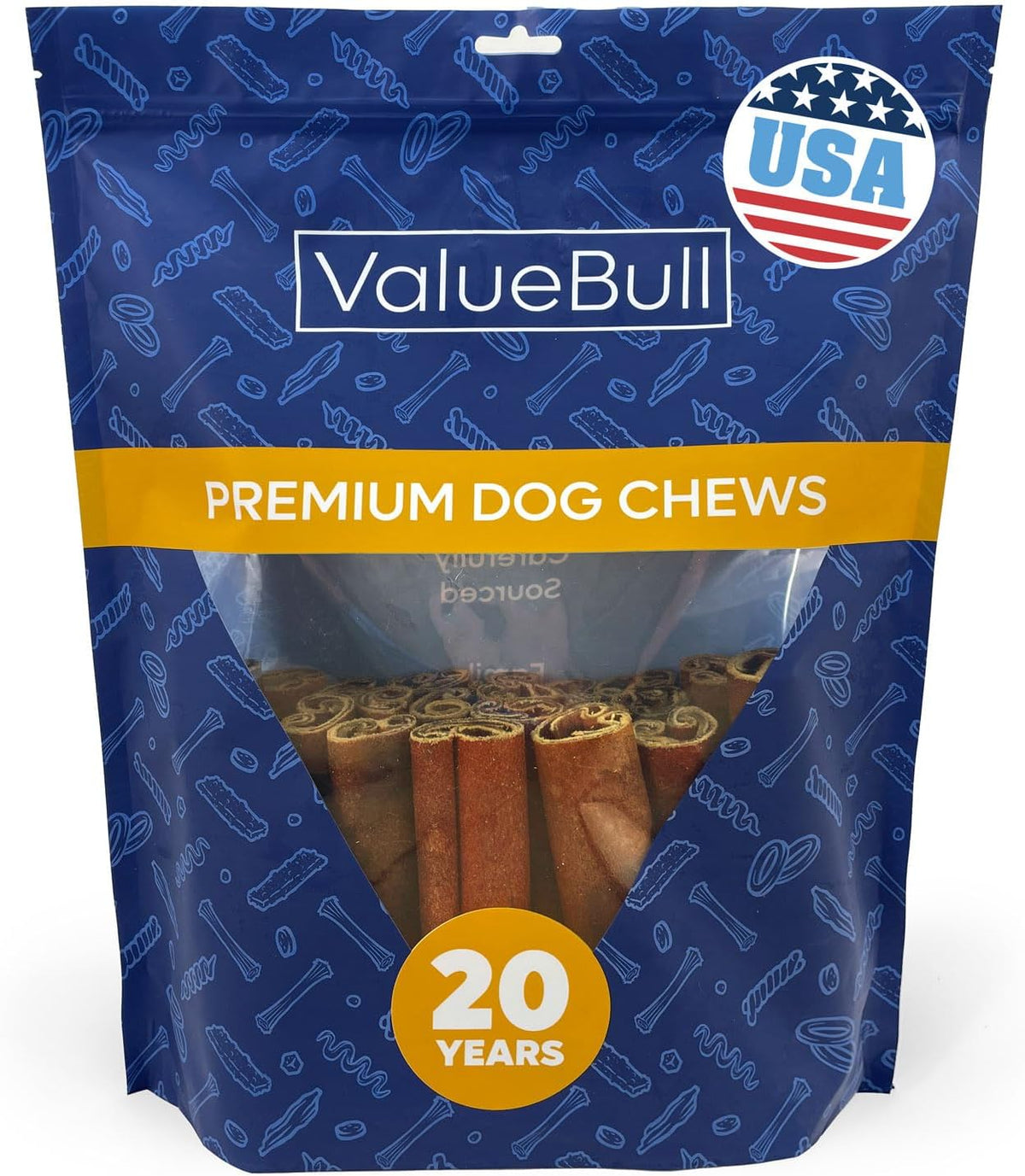 valuebull usa beef collagen sticks, 6 inch super, main product view