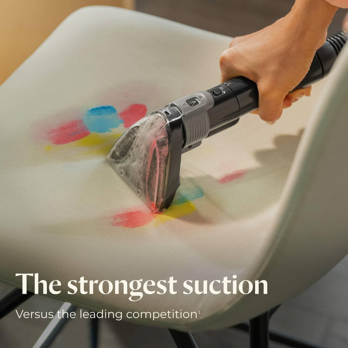 bissell little green pet pro portable carpet cleaner shown in use