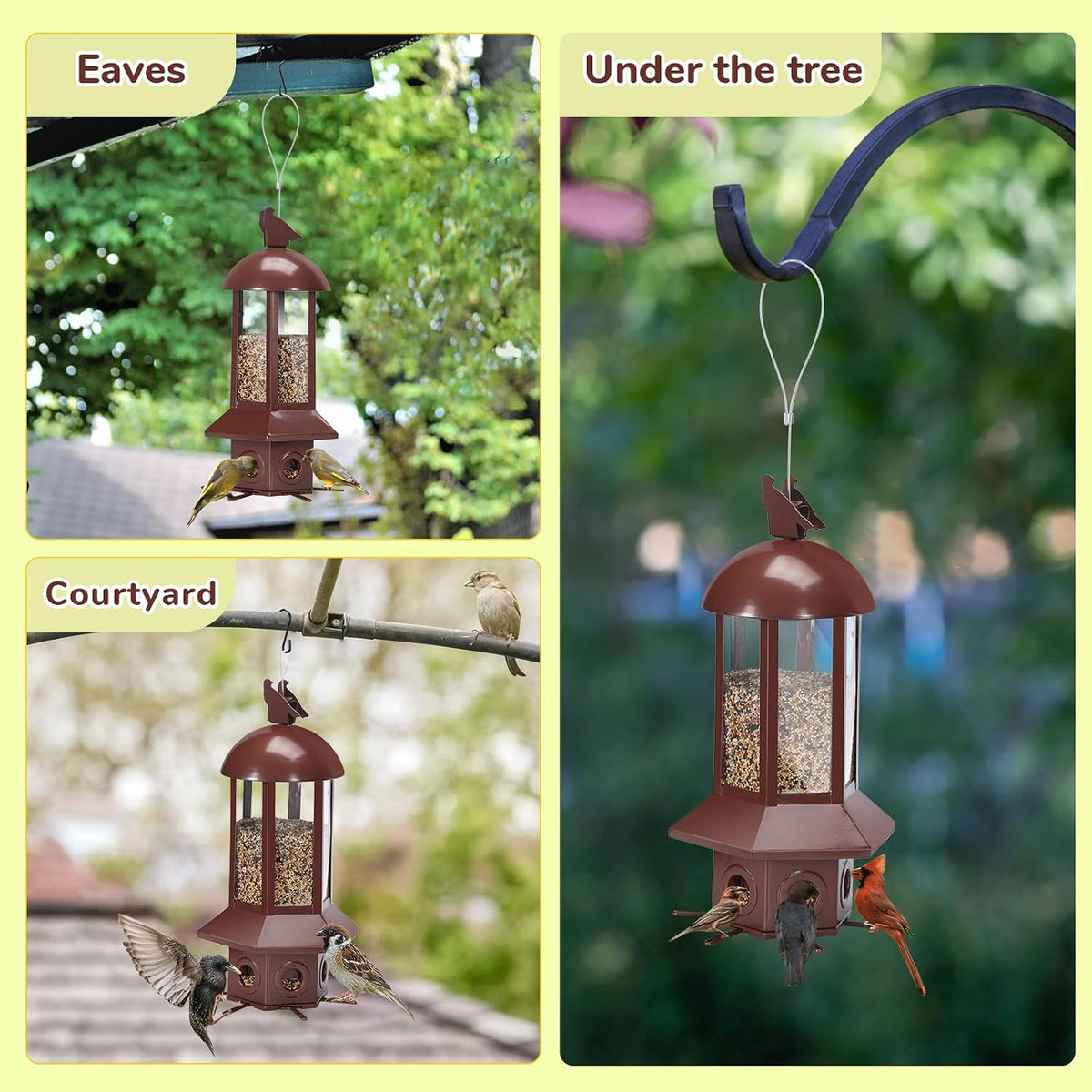 squirrel proof bird feeders, 5lbs heavy duty metal showing dimensions