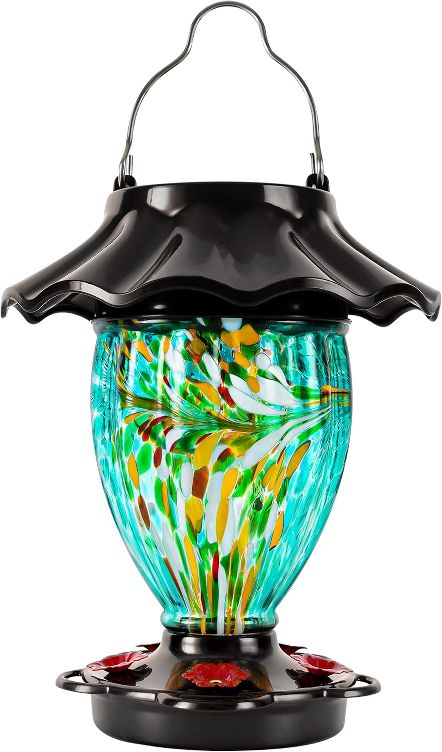 lujii solar powered color changing hummingbird feeder for, main product view