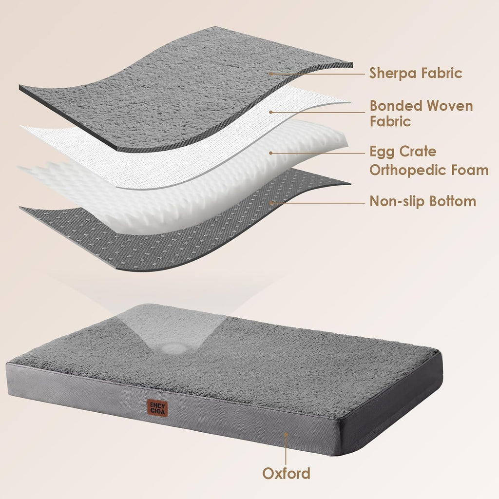 eheyciga orthopedic dog bed large with removable washable, side view