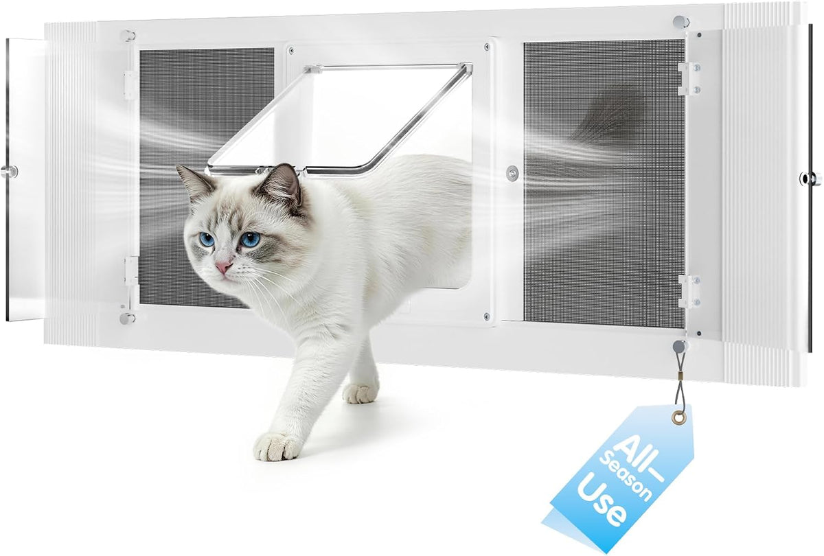 all season cat door for window with screen, main product view