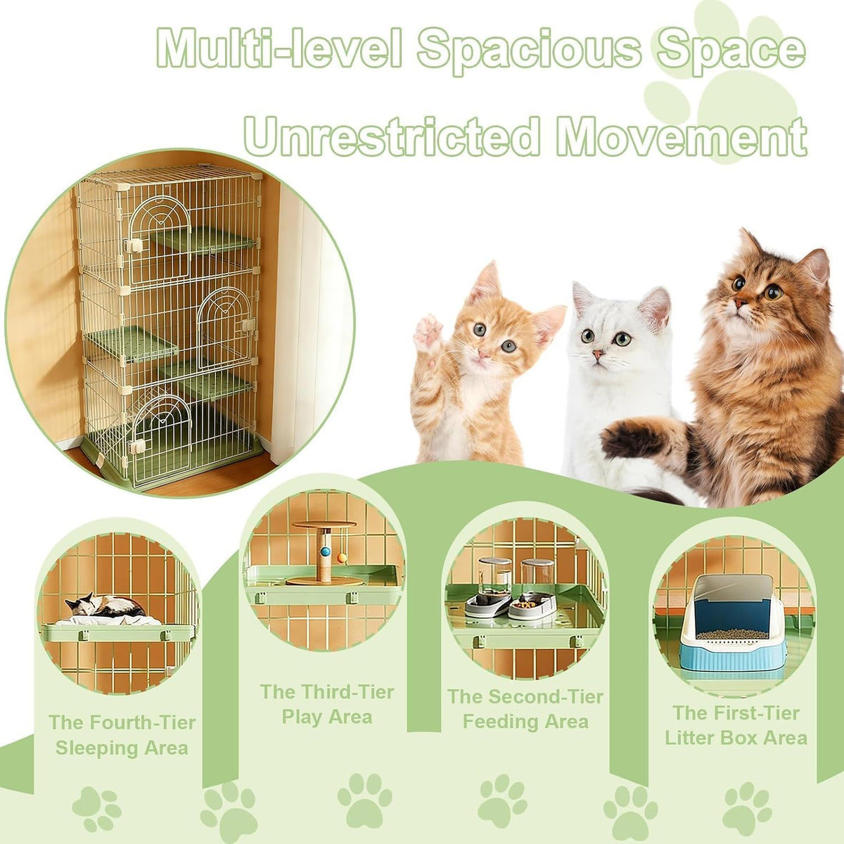 cat cage for indoor cats, dly catio & showing dimensions