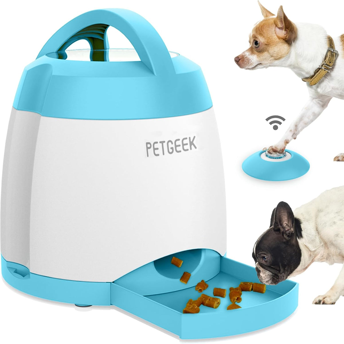 petgeek dog treat dispenser with button, automatic dog, main product view