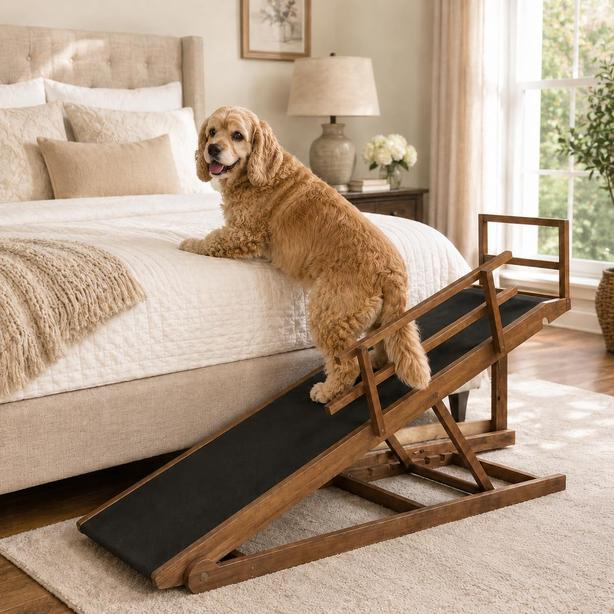 dog ramp for high bed, adjustable folding pet, main product view