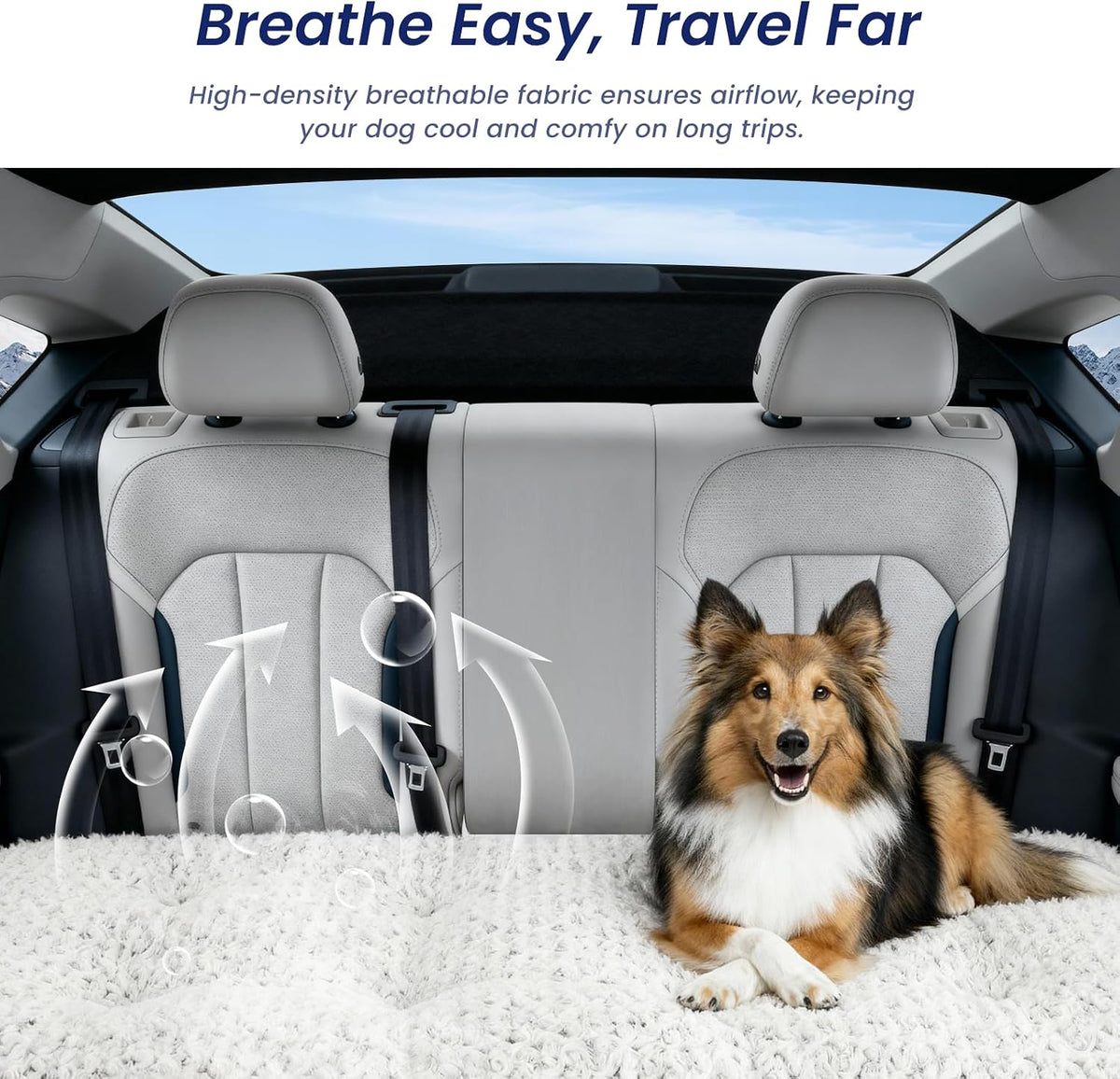 3.5" thick plush dog bed mat for car, package contents