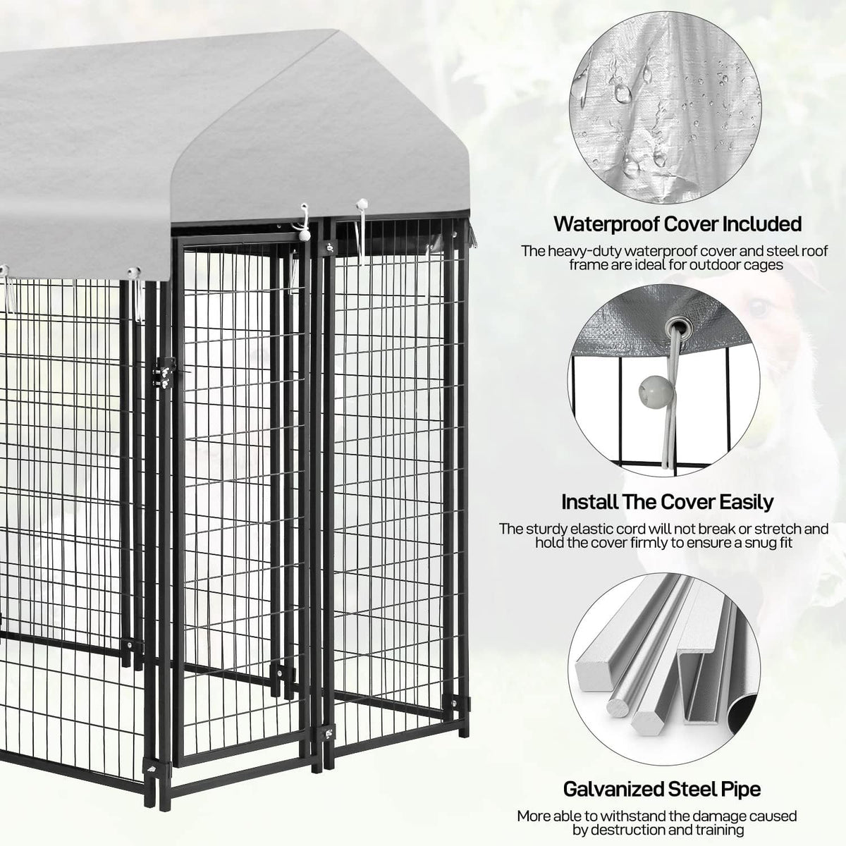paylesshere welded wire dog kennel heavy duty playpen showing dimensions