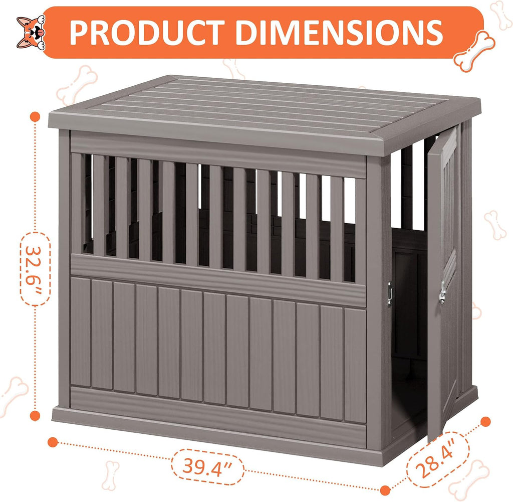 fancyango heavy duty dog crate furniture lockable indoor showing dimensions