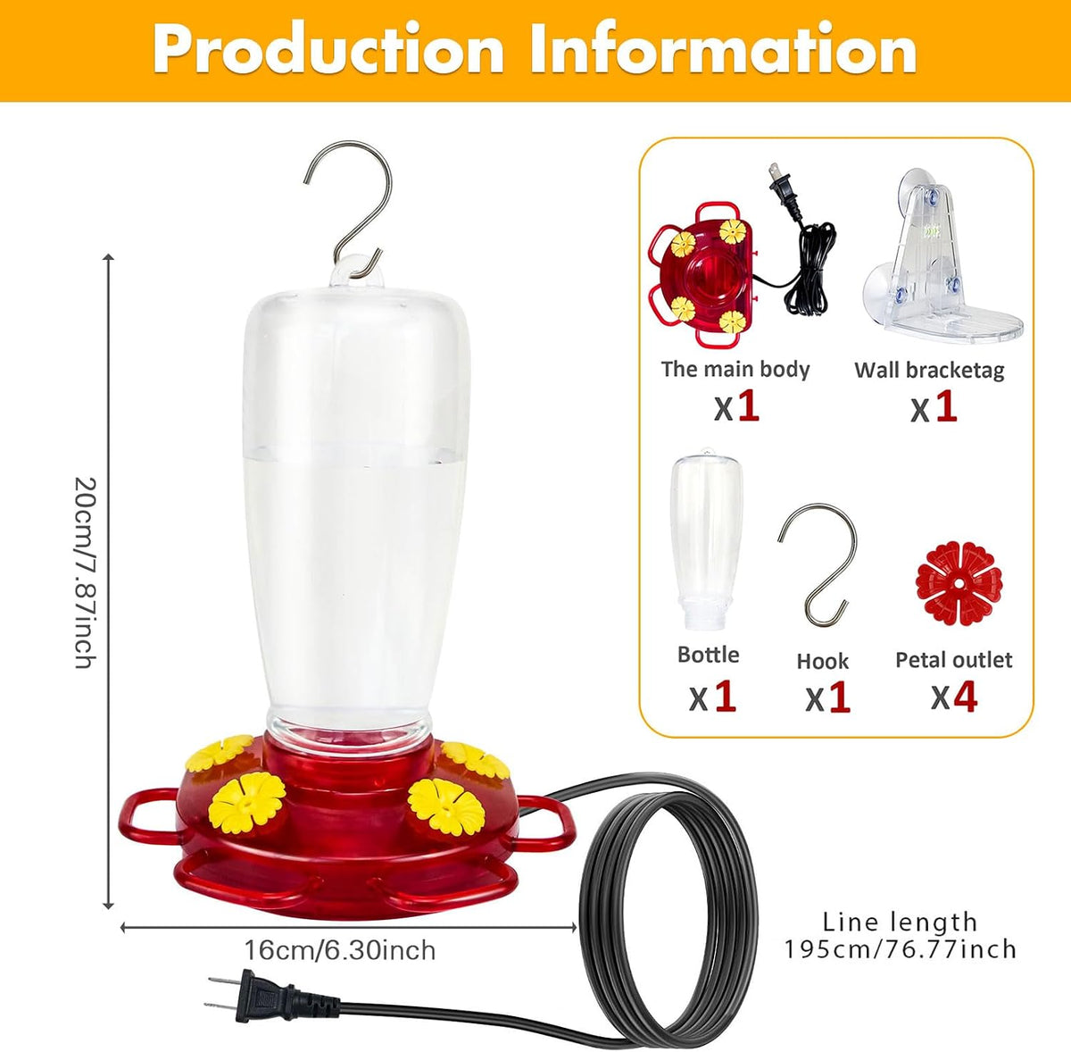 heated hummingbird feeders for winter outdoors, 15oz plastic shown in use