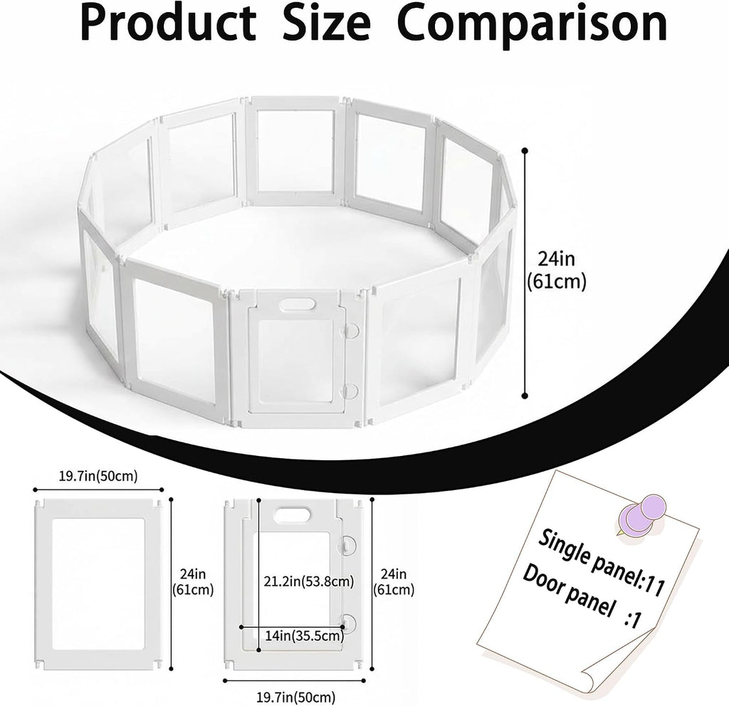 free angle plastic dog playpen, all-in-one assemble playpen, side view