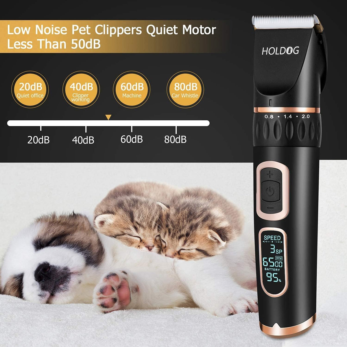 holdog dog clippers professional heavy duty grooming clipper, side view