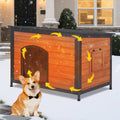 insulated outdoor wooden dog house, weatherproof chew resistant, main product view