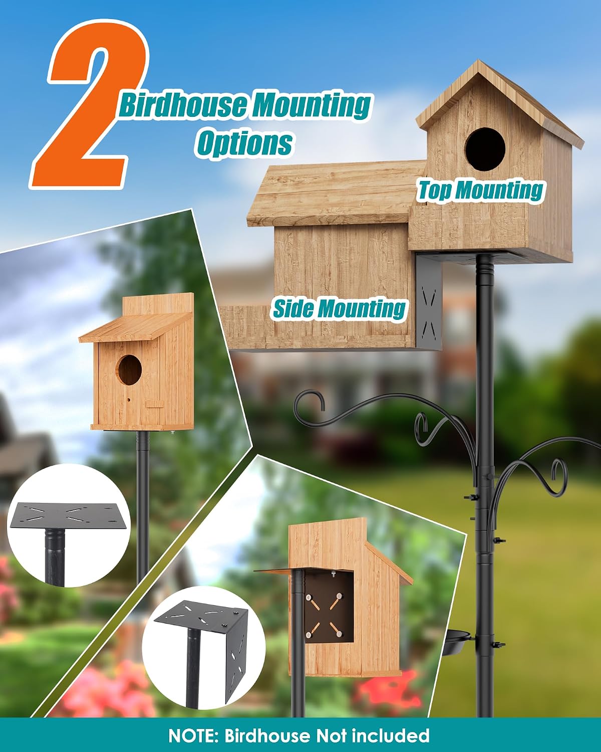 bird feeder pole squirrel proof, 92 inch heavy showing dimensions