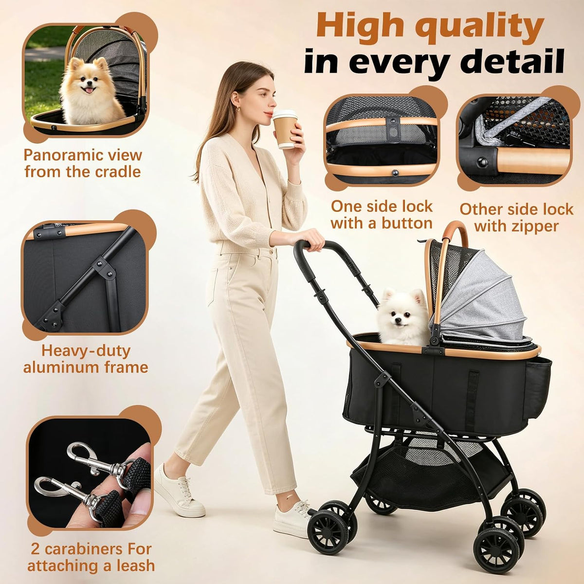 pet stroller for small dogs cats, package contents