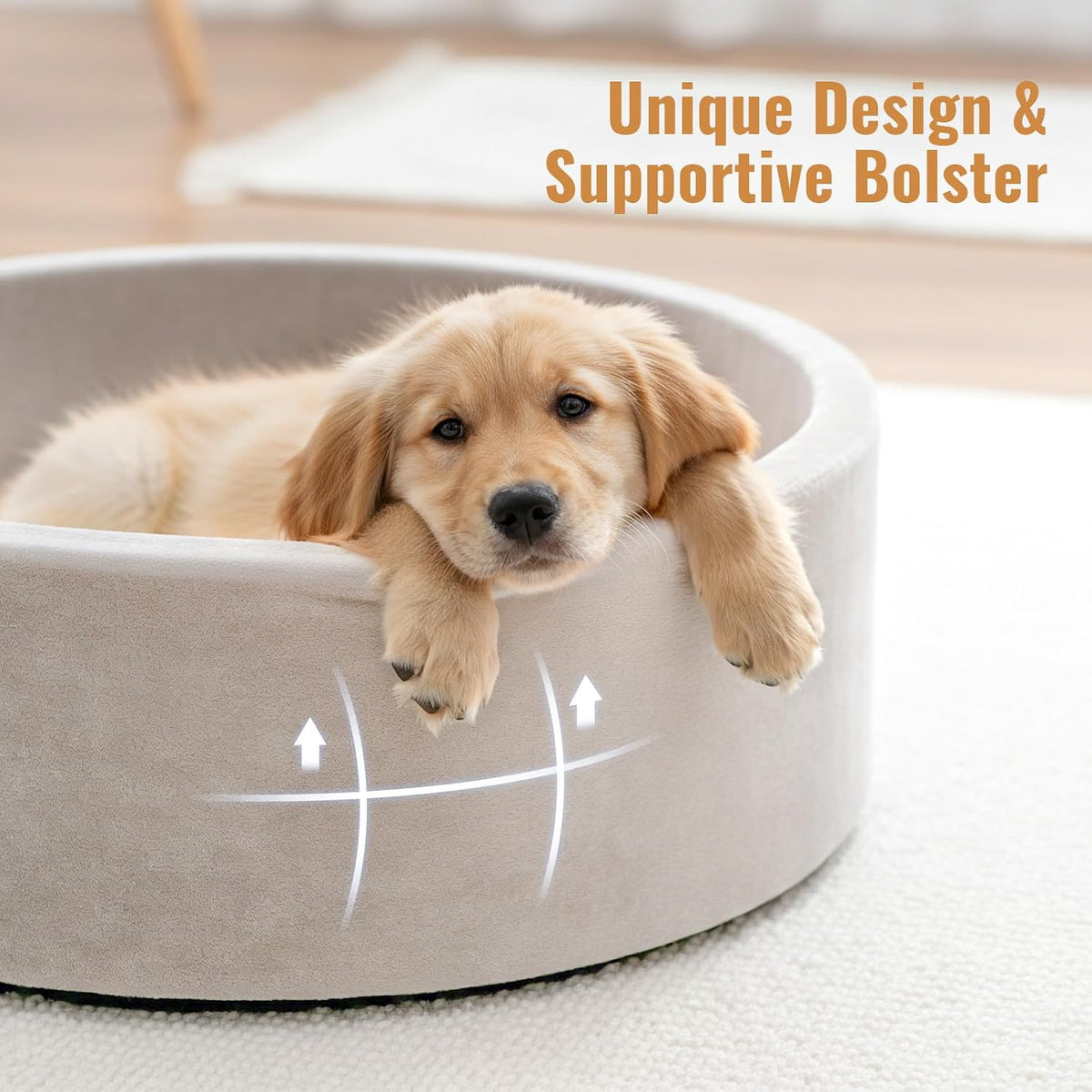 39 inch round dog bed ball pit, indoor showing dimensions