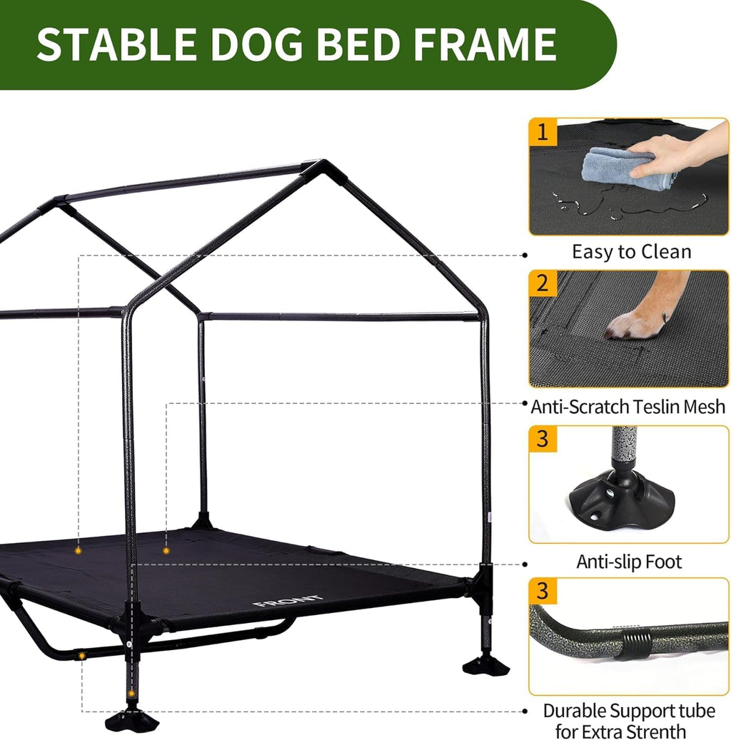 summertrail 42" large dog house outdoor indoor elevated, package contents
