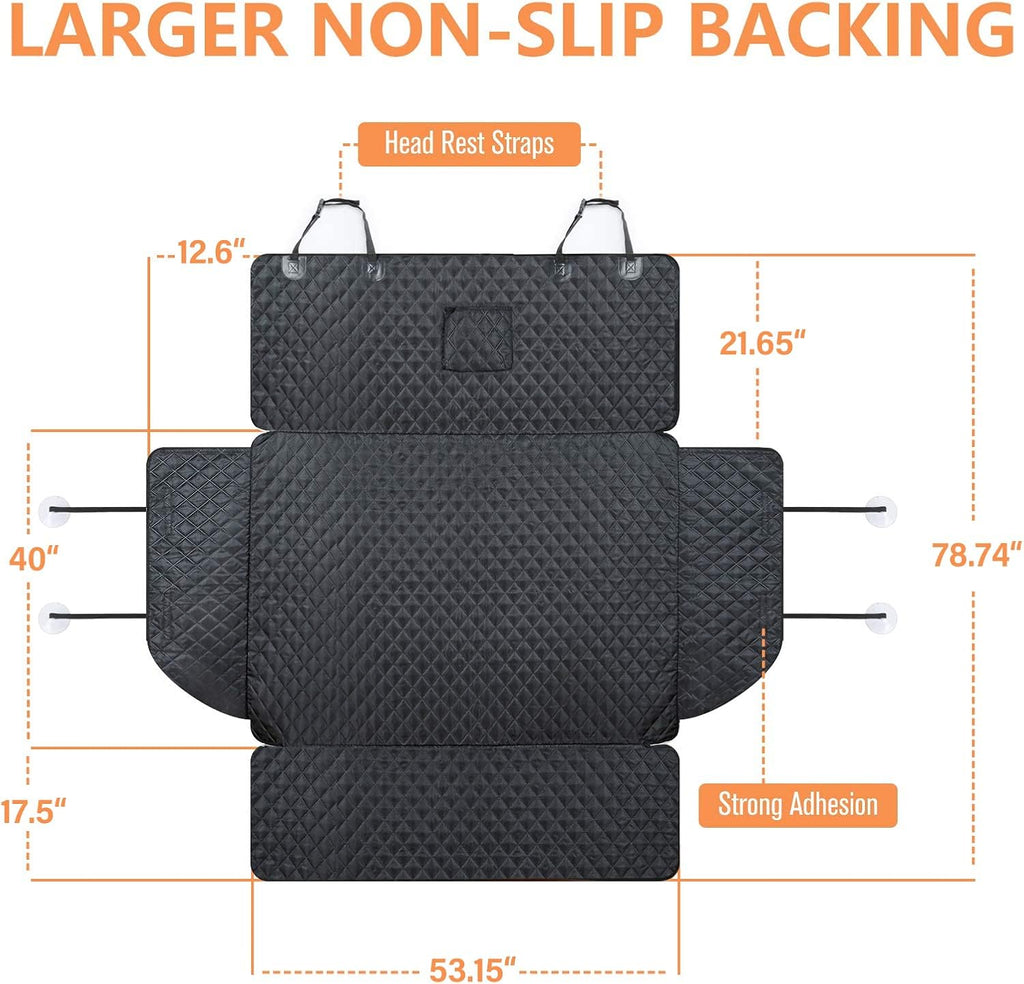 peticon suv cargo liner for dogs, trunk cover shown in use