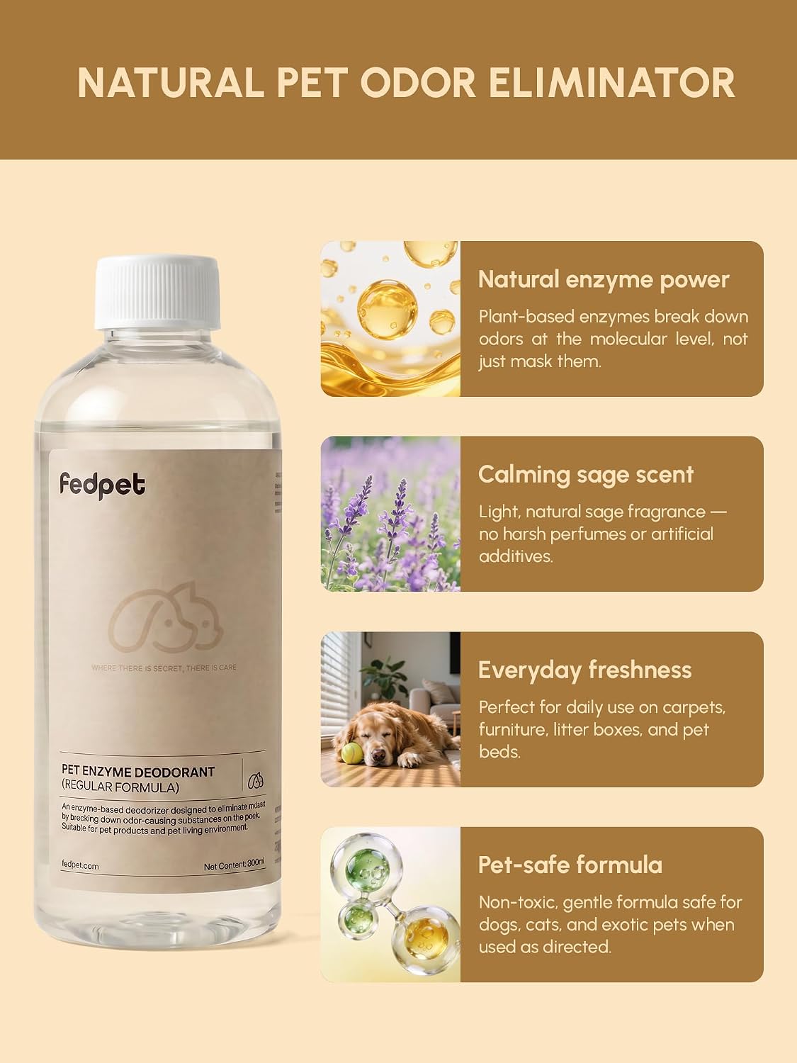 pet odor eliminator spray & 10x concentrate kit, close-up detail