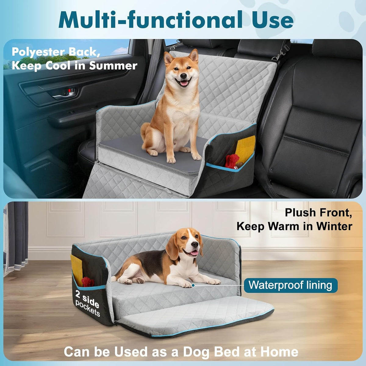 dog car seat for medium dogs up to, side view