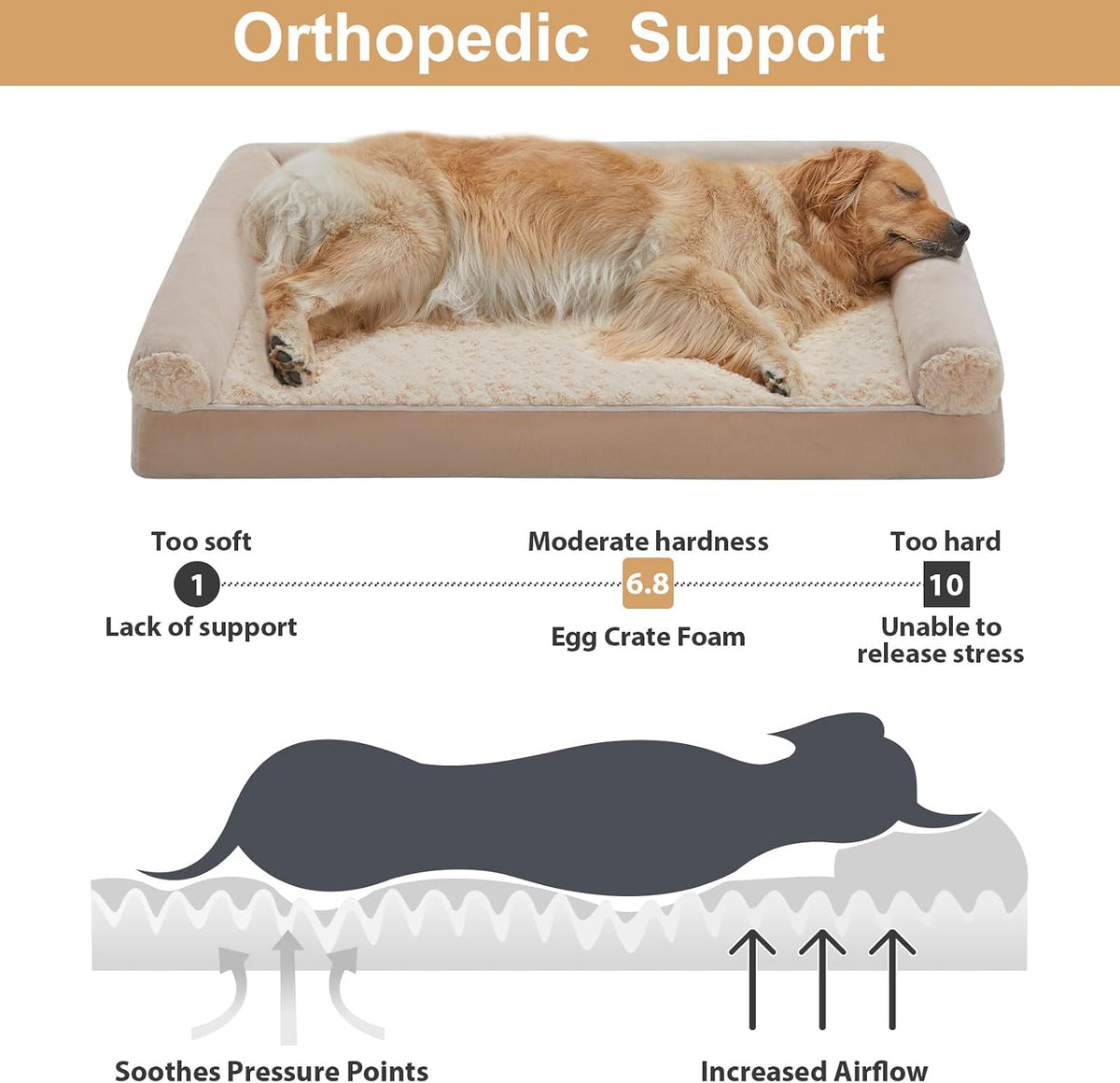 bfpethome orthopedic washable large dog bed for senior shown in use