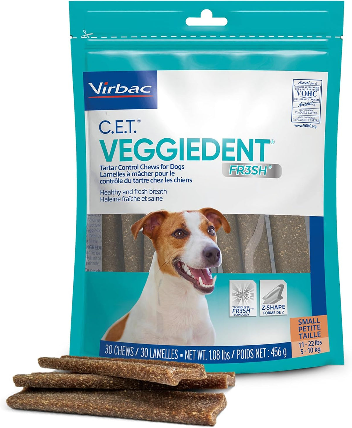 c.e.t. veggiedent fr3sh plaque and tartar control chews, main product view