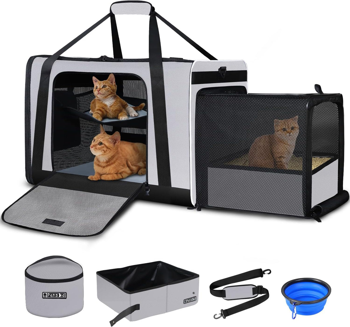 petskd side expandable extra large cat carrier with, main product view