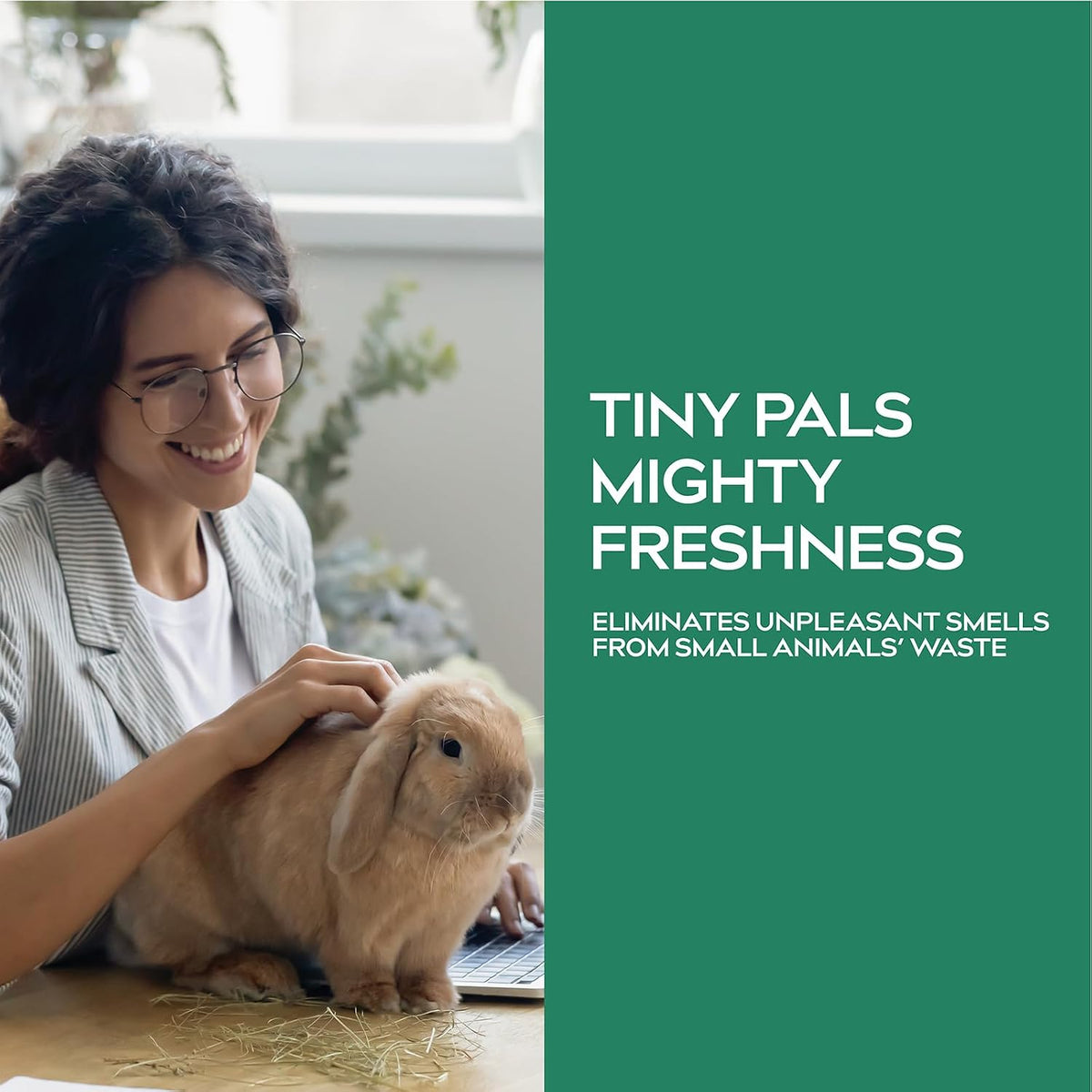 small animal cage deodorizer spray, unscented, 9 fl shown in use