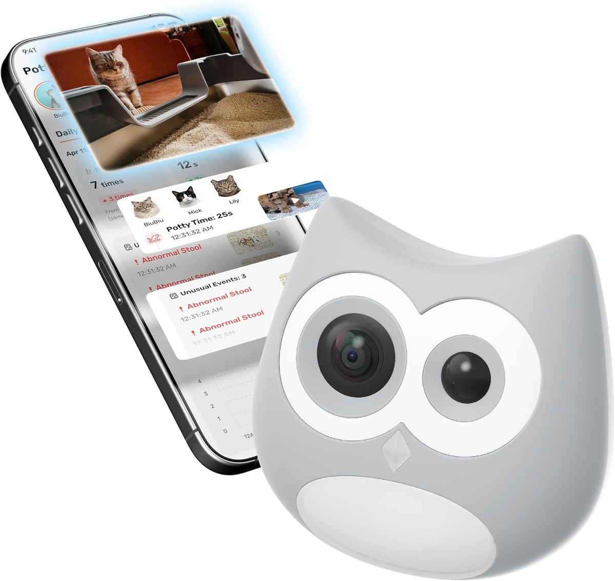 litterlens cat litter box camera with app, ai, main product view