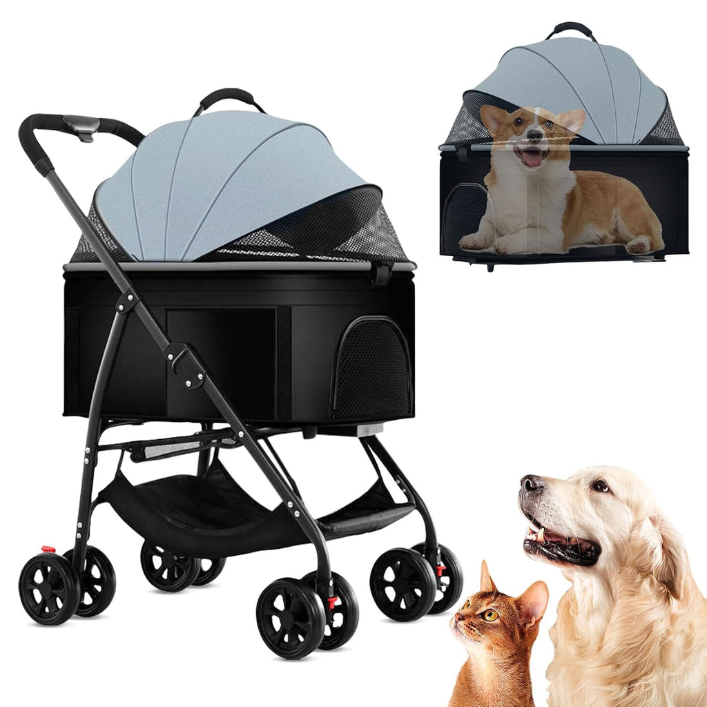 3 in 1 pet stroller for dogs cats, main product view