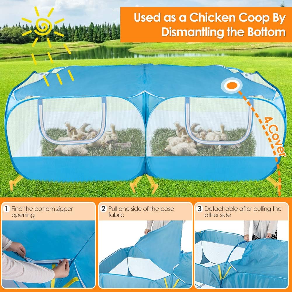autowt small animals playpen, 2 in 1 portable, close-up detail