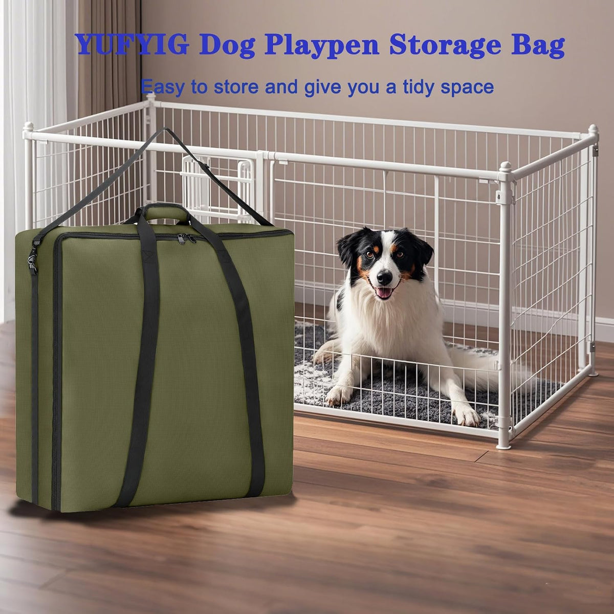 32" dog fence storage bag for camping &, side view