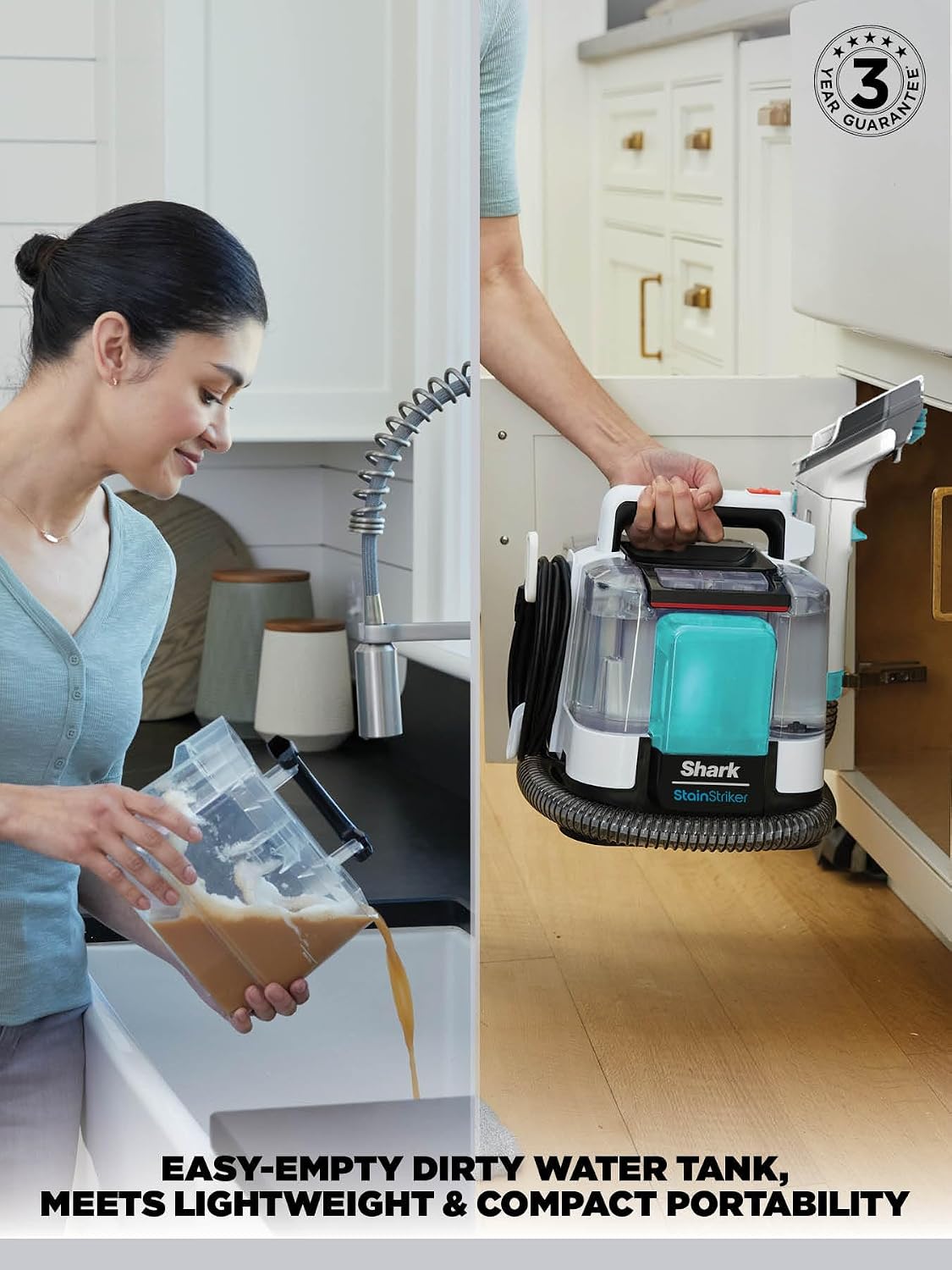 shark px200 stainstriker portable carpet & upholstery cleaner showing dimensions