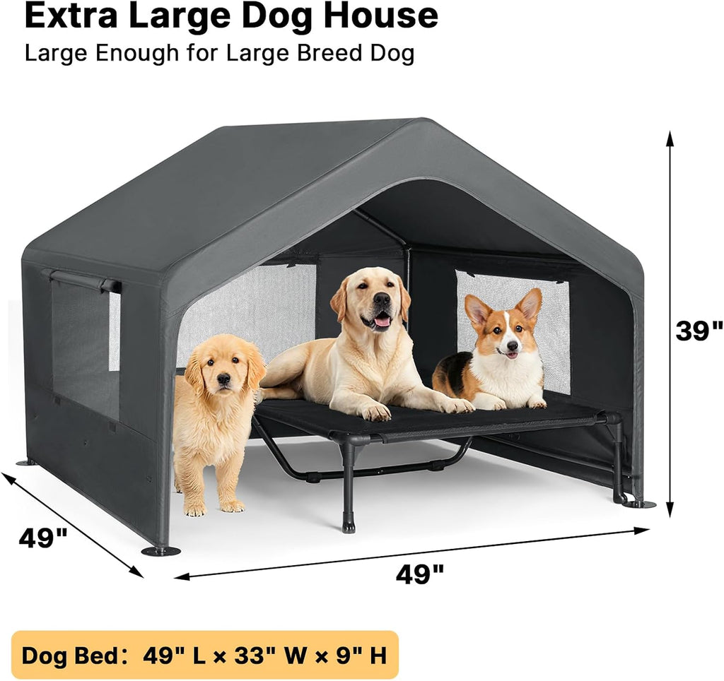 veehoo extra large dog house outdoor includes elevated, package contents