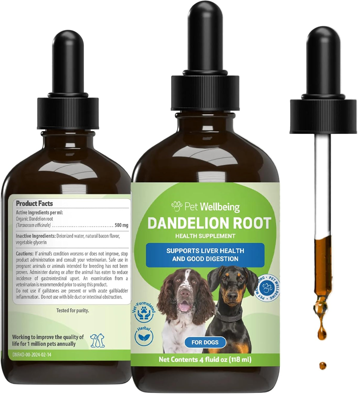 pet wellbeing dandelion root for dogs - liver, main product view