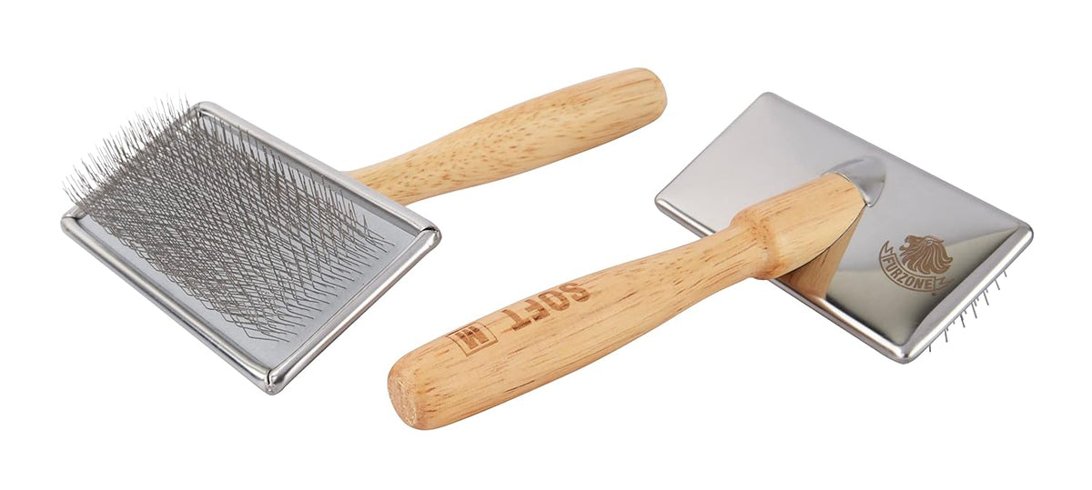 furzone wooden slicker brush for dogs (size l), main product view