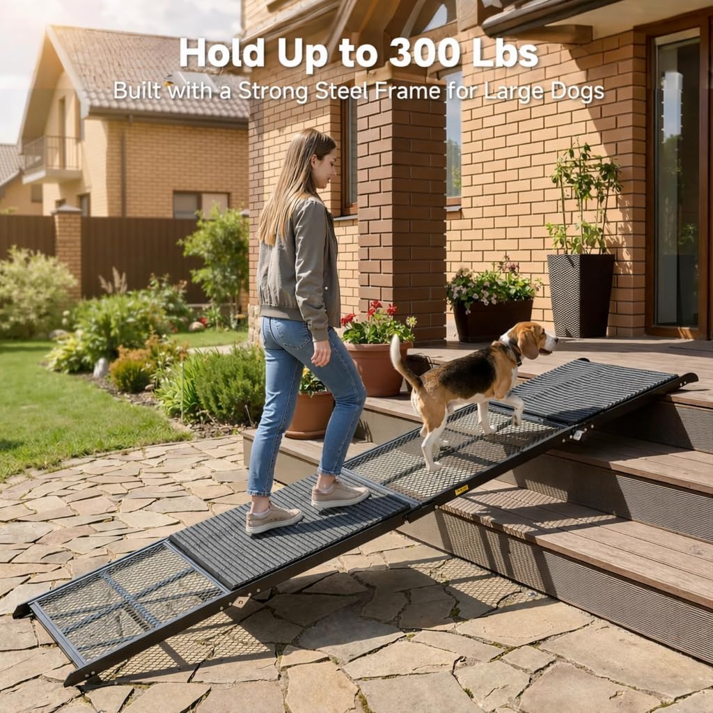 dog ramp for car, 76" x 20" extra showing dimensions