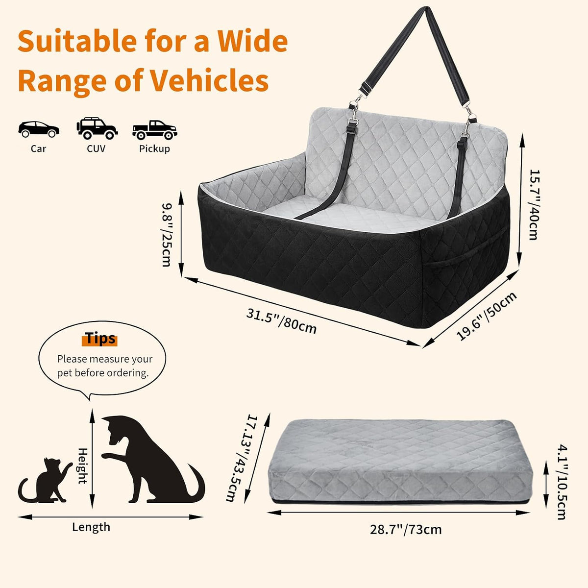 dog car seat for large dogs up to shown in use