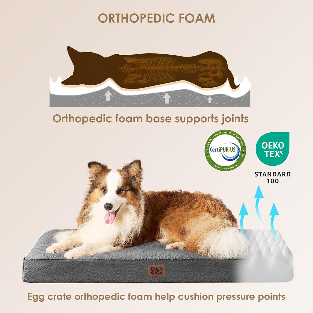 eheyciga orthopedic dog bed large with removable washable shown in use
