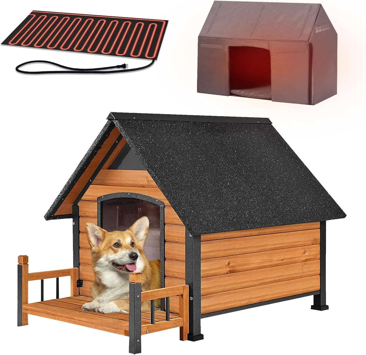 dog house with insulated liner, waterproof dog kennel, main product view