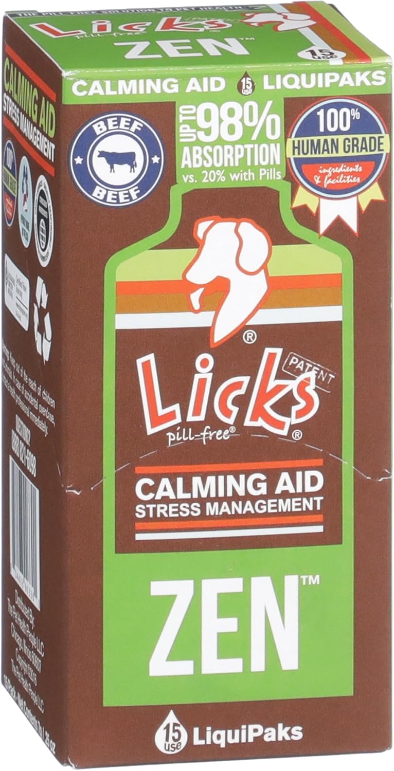 licks zen calming aid, l-theanine, braised beef flavor, main product view