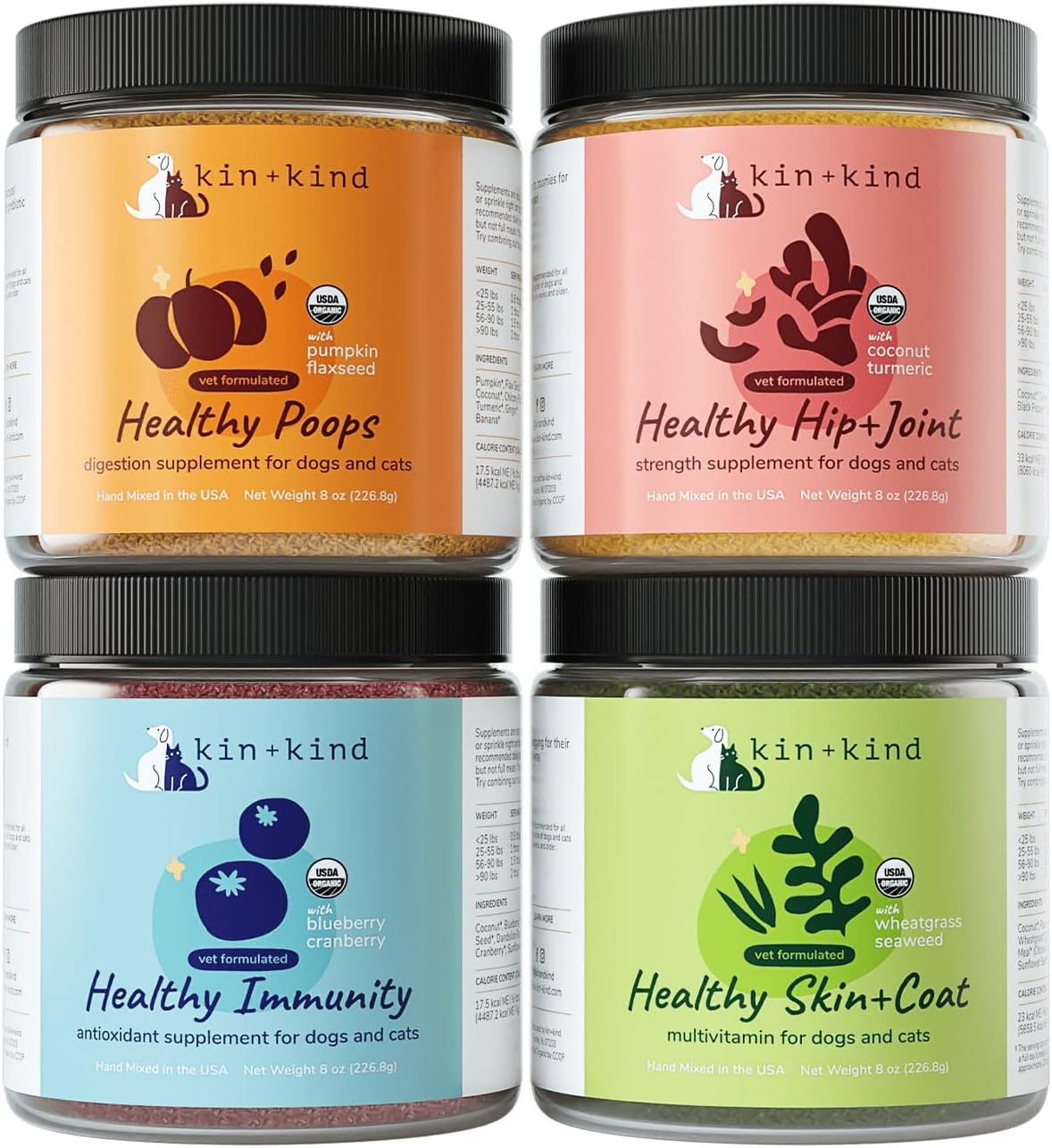 kin+kind superfood supplement set for dogs & cats, main product view