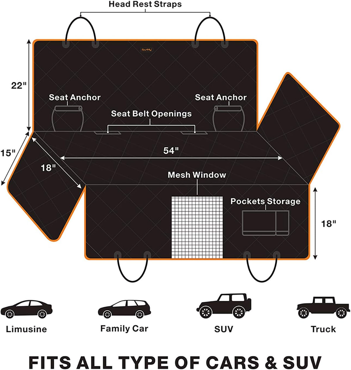 luxury dog car seat cover for back seat on a desk or shelf