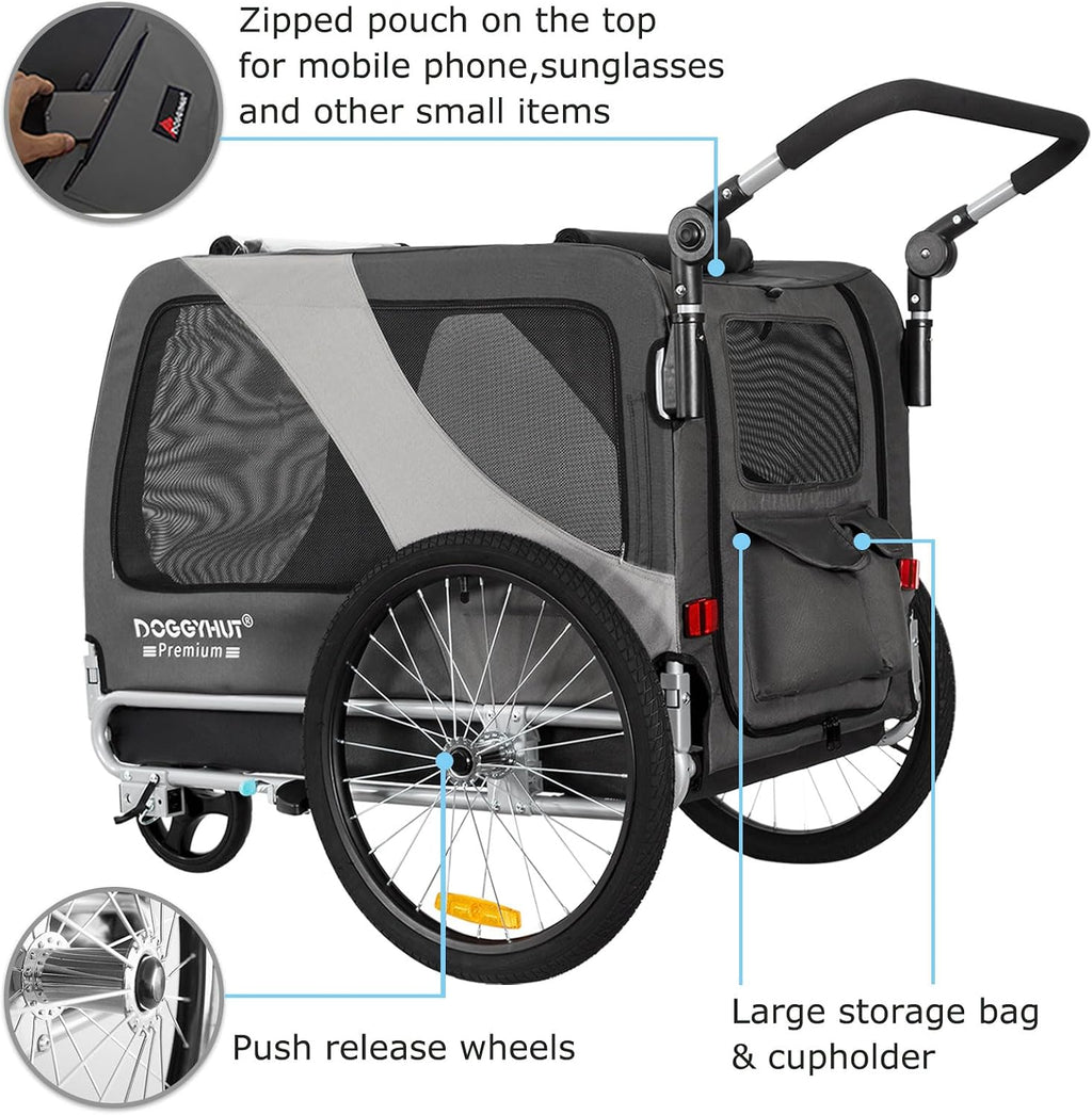 doggyhut® premium x large pet bike trailer &, close-up detail