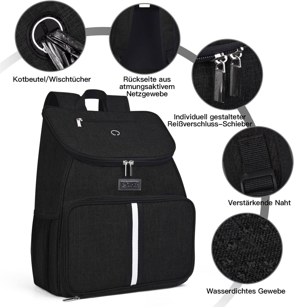 baglher丨dog travel bag, airline approved pet supplies backpack showing dimensions