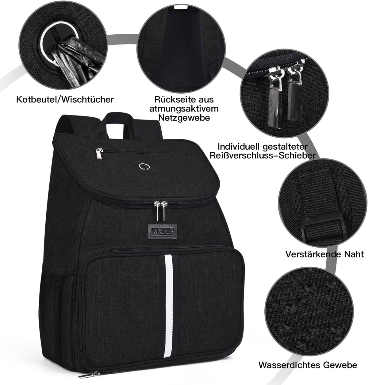 baglher丨dog travel bag, airline approved pet supplies backpack showing dimensions