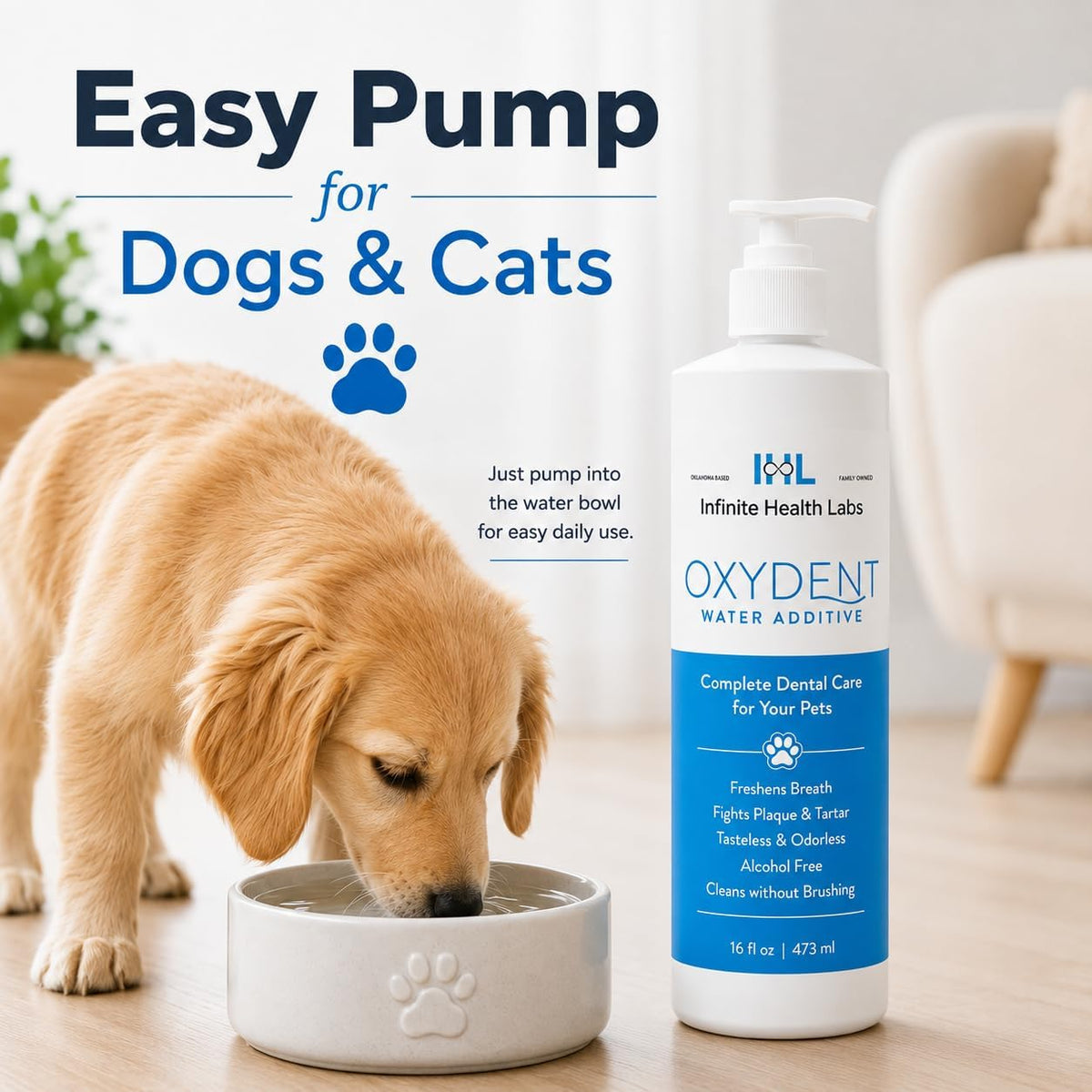 oxydent dental water additive, dogs & cats, 1, close-up detail