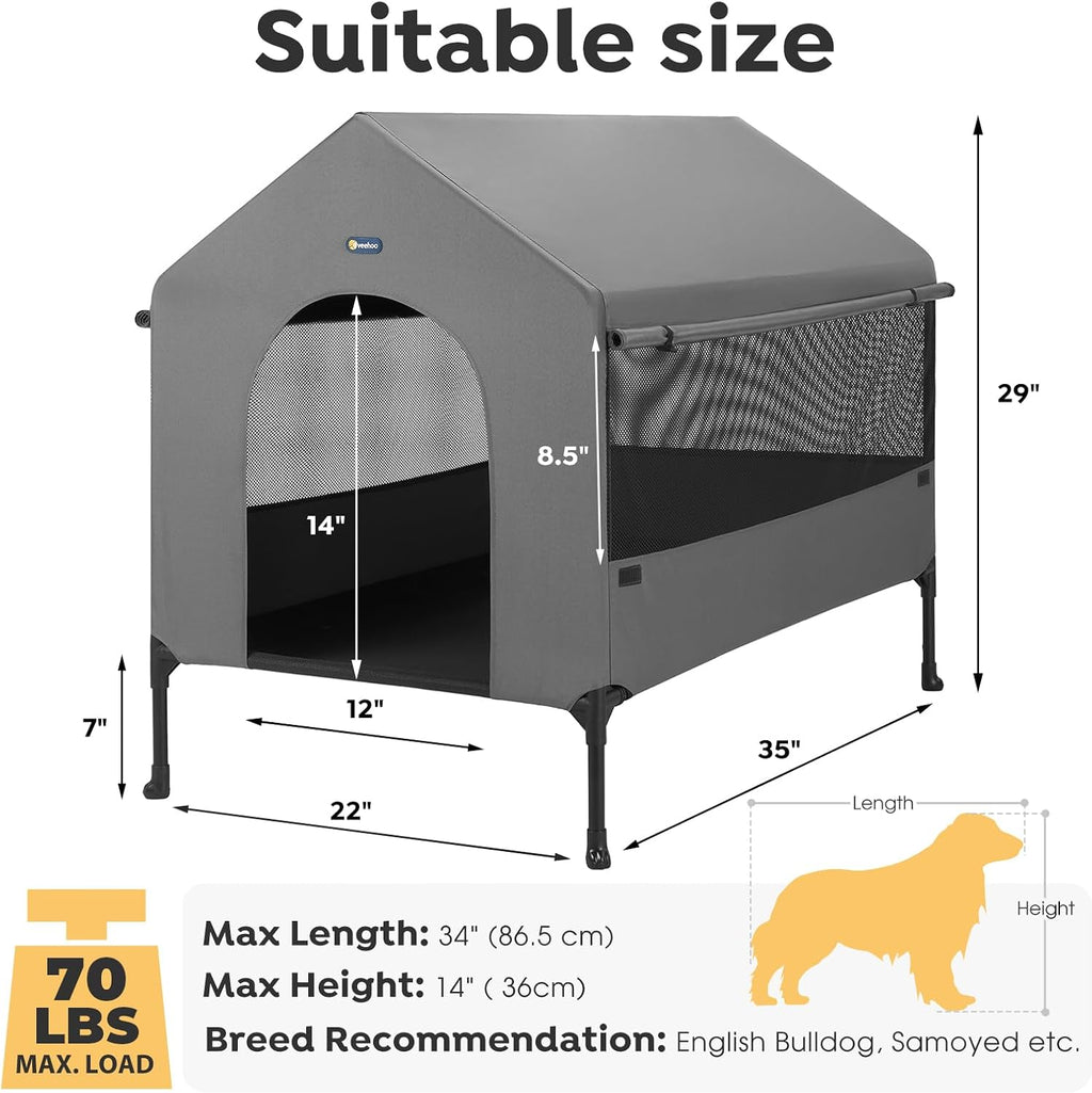 veehoo 35" dog house, 2-in-1 large dog house, package contents