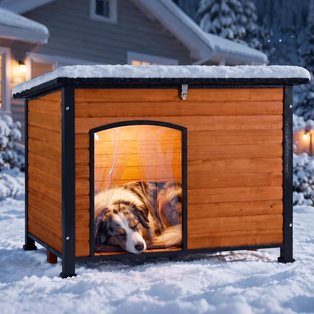 aivituvin heated dog house outdoor 43.3" insulated dog, view 9